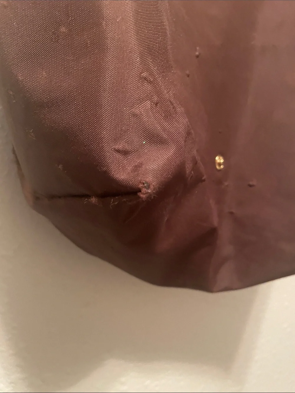 Longchamp Brown Nylon Tote with Tan Leather Trim